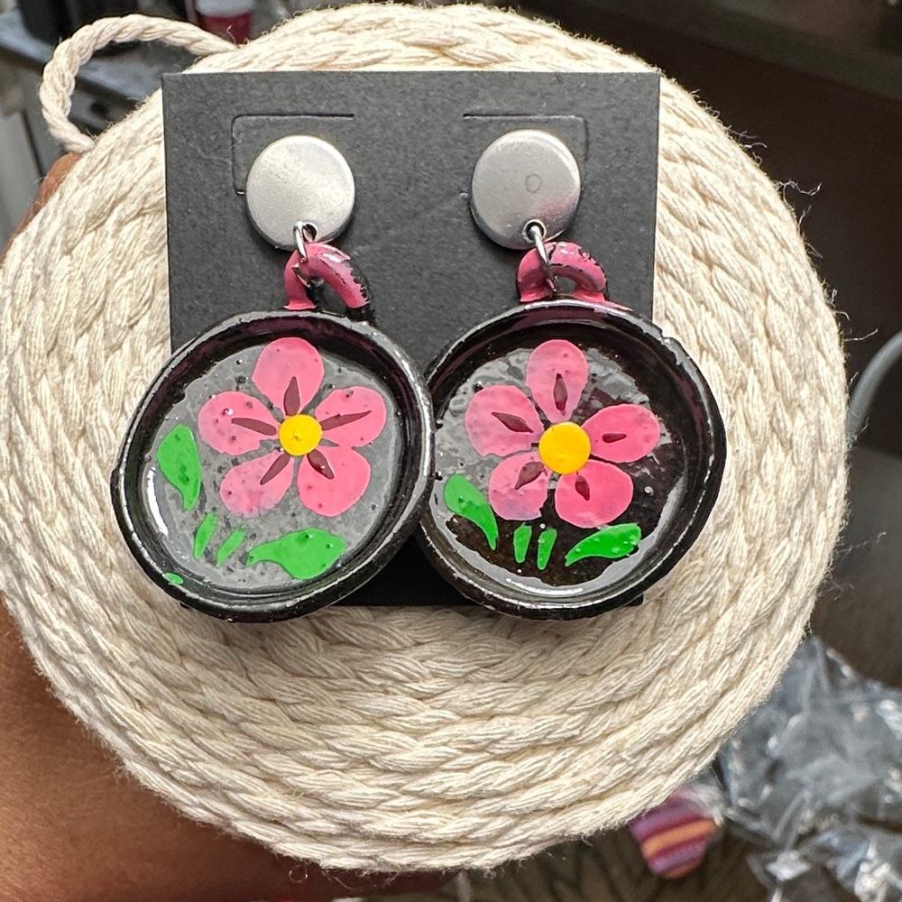 MEXICANA Pink Floral Earrings